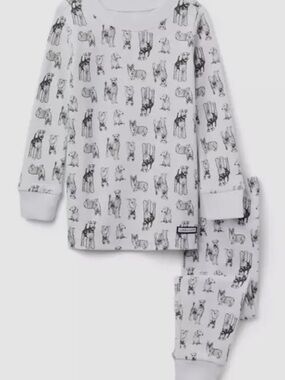 Janie and Jack Dog Print White Pajama Set Size 5